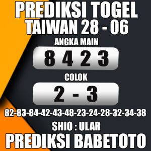 Prediksi Taiwan 28 Juni 2024