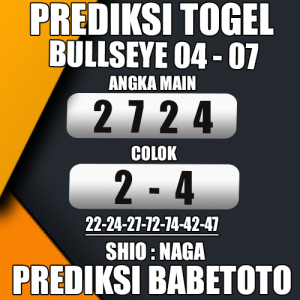 Prediksi BULLSEYE 04 Juli 2024