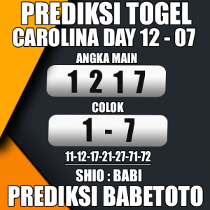 Prediksi CAROLINA DAY 12 Juli 2024