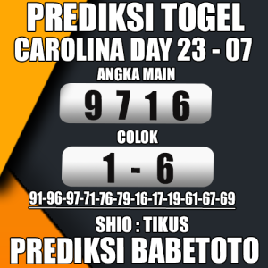 Prediksi CAROLINA DAY 23 Juli 2024