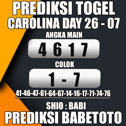 Prediksi CAROLINA DAY 26 Juli 2024