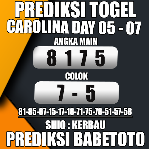 Prediksi CAROLINA DAY 05 Juli 2024