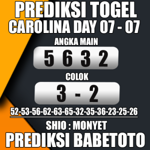 Prediksi CAROLINA DAY 07 Juli 2024