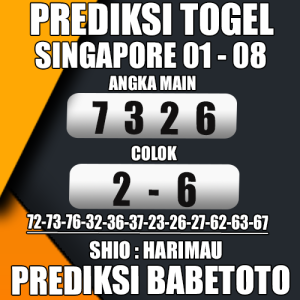 Prediksi SINGAPORE 01 Agustus 2024