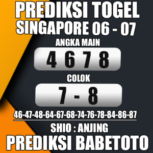 Prediksi SINGAPORE 06 Juli 2024