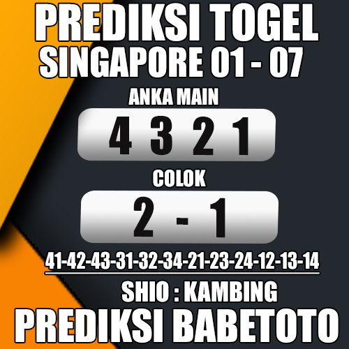 Prediksi SINGAPORE 01 Juli 2024