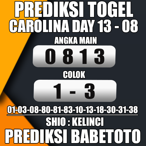 Prediksi CAROLINA DAY 13 Agustus 2024