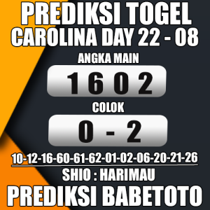 Prediksi CAROLINA DAY 22 Agustus 2024