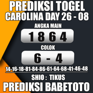 Prediksi CAROLINA DAY 26 Agustus 2024