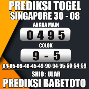 Prediksi SINGAPORE 30 Agustus 2024