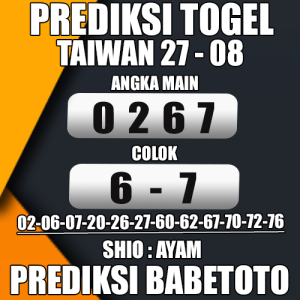 Prediksi Taiwan 27 Agustus 2024