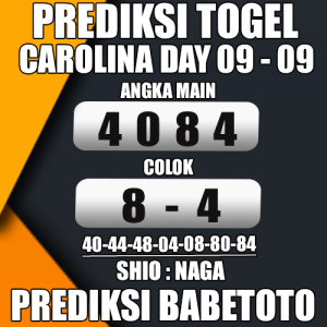 Prediksi CAROLINA DAY 09 September 2024