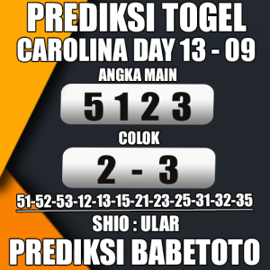 Prediksi CAROLINA DAY 13 September 2024