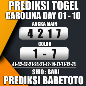 Prediksi CAROLINA DAY 01 Oktober 2024