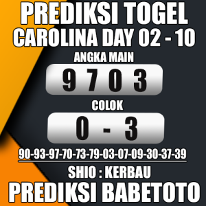 Prediksi CAROLINA DAY 02 Oktober 2024