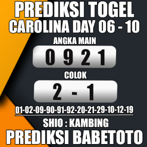 Prediksi CAROLINA DAY 06 Oktober 2024