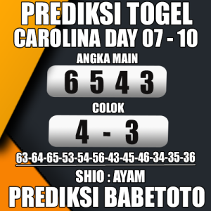 Prediksi CAROLINA DAY 07 Oktober 2024