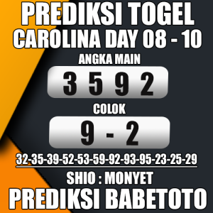 Prediksi CAROLINA DAY 08 Oktober 2024