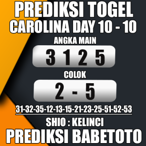 Prediksi CAROLINA DAY 10 Oktober 2024