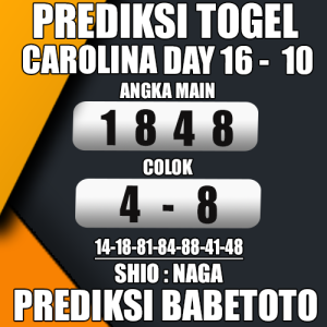 Prediksi CAROLINA DAY 16 Oktober 2024