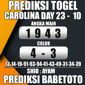 Prediksi CAROLINA DAY 23 Oktober 2024