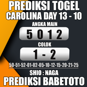 Prediksi CAROLINA DAY 13 Oktober 2024