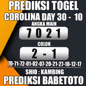 Prediksi CAROLINA DAY 30 Oktober 2024