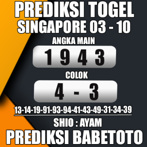 Prediksi SINGAPORE 03 Oktober 2024