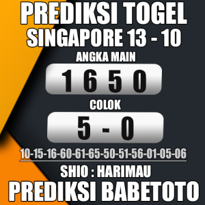 Prediksi SINGAPORE 13 Oktober 2024