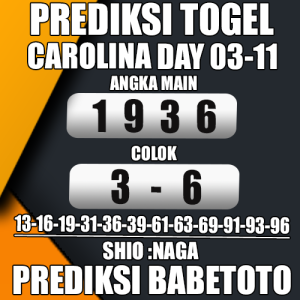 Prediksi CAROLINA DAY 03 November 2024