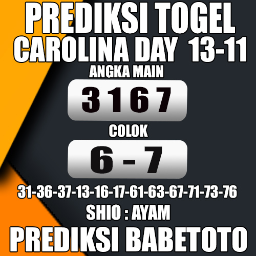 Prediksi CAROLINA DAY 13 November 2024