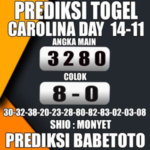 Prediksi CAROLINA DAY 14 November 2024