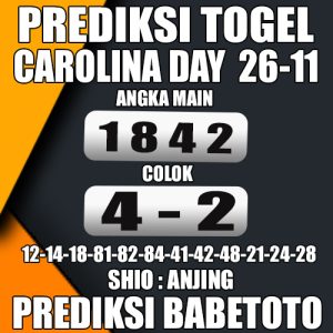 Prediksi CAROLINA DAY 26 November 2024