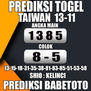 Prediksi Taiwan 13 November 2024