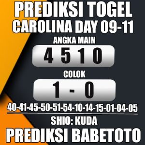 Prediksi CAROLINA DAY 09 November 2024