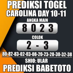 Prediksi CAROLINA DAY 10 November 2024