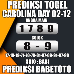 Prediksi CAROLINA DAY 02 Desember 2024