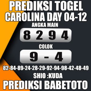 Prediksi CAROLINA DAY 04 Desember 2024