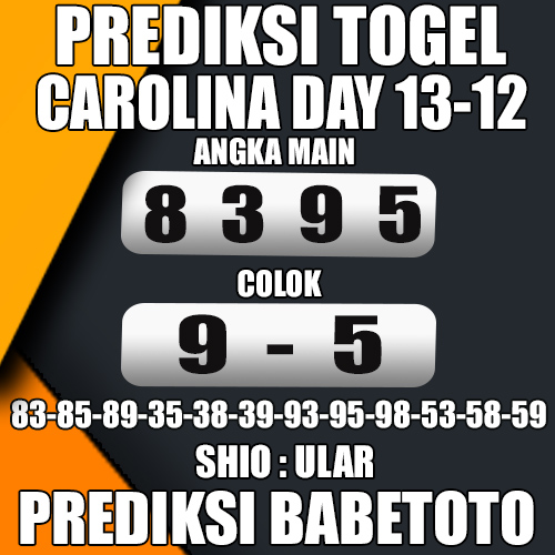 Prediksi CAROLINA DAY 13 Desember 2024