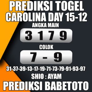 Prediksi CAROLINA DAY 15 Desember 2024