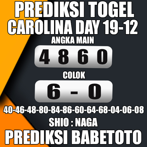 Prediksi CAROLINA DAY 19 Desember 2024