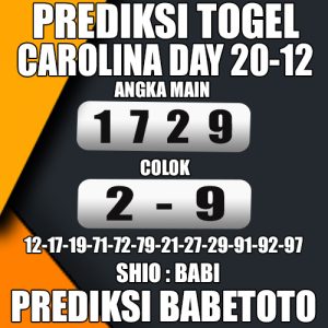 Prediksi CAROLINA DAY 20 Desember 2024