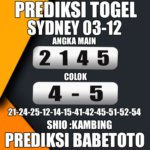 Prediksi Sydney 03 Desember 2024