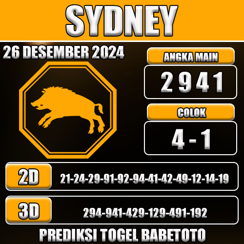 Prediksi Sydney 26 Desember 2024