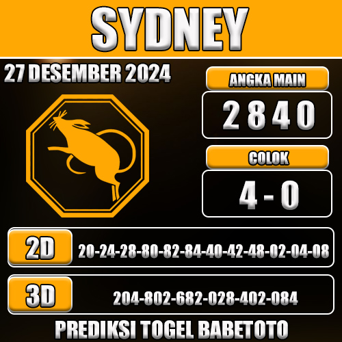 Prediksi Sydney 27 Desember 2024