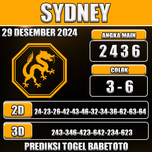 Prediksi Sydney 29 Desember 2024