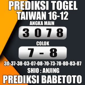 Prediksi Taiwan 16 Desember 2024