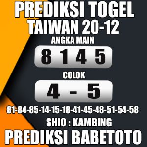 Prediksi Taiwan 20 Desember 2024